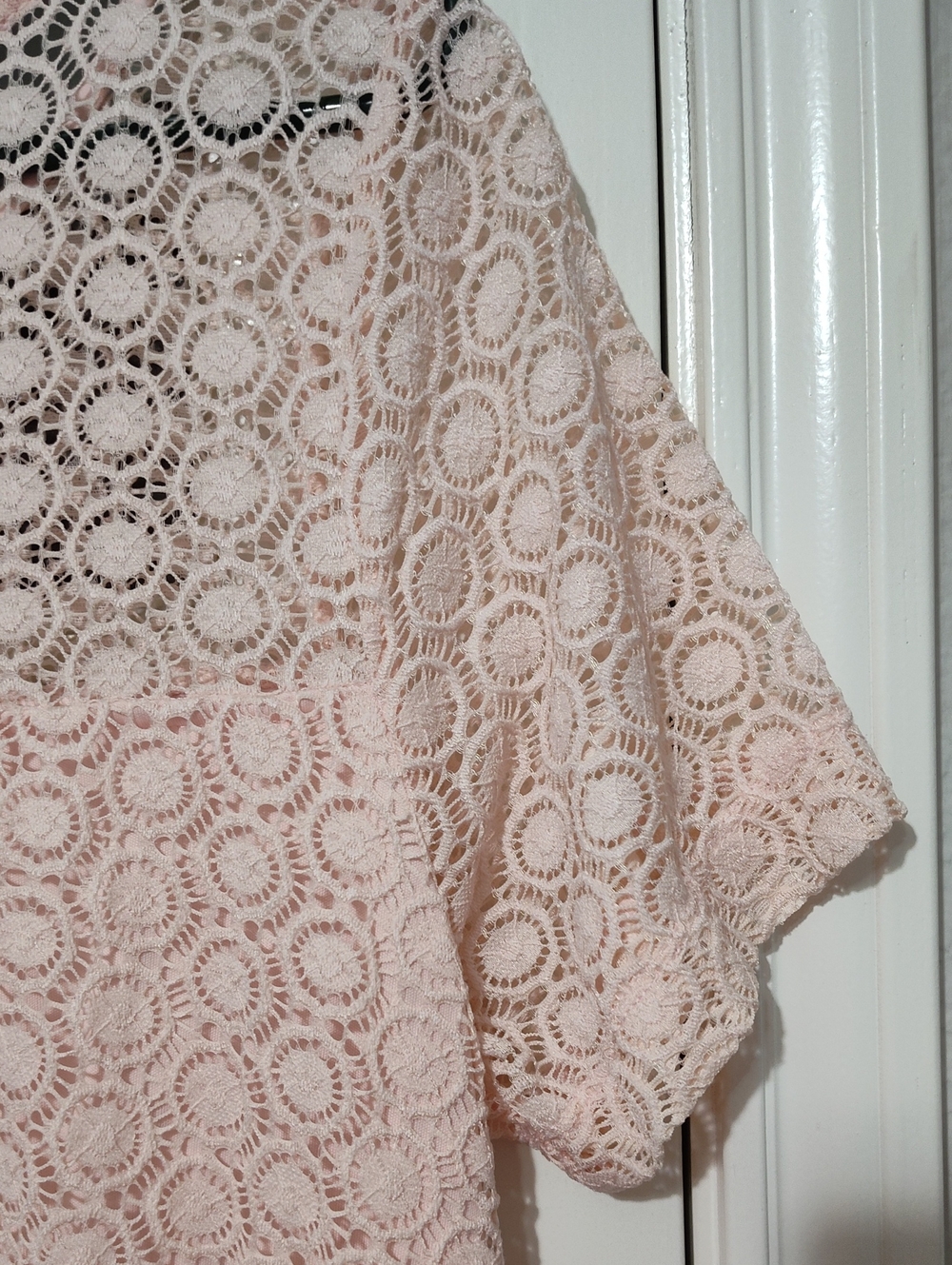 Lane Bryant Blush Pink Lace Overlay Dress, Size 14-16 - Picture 4 of 9